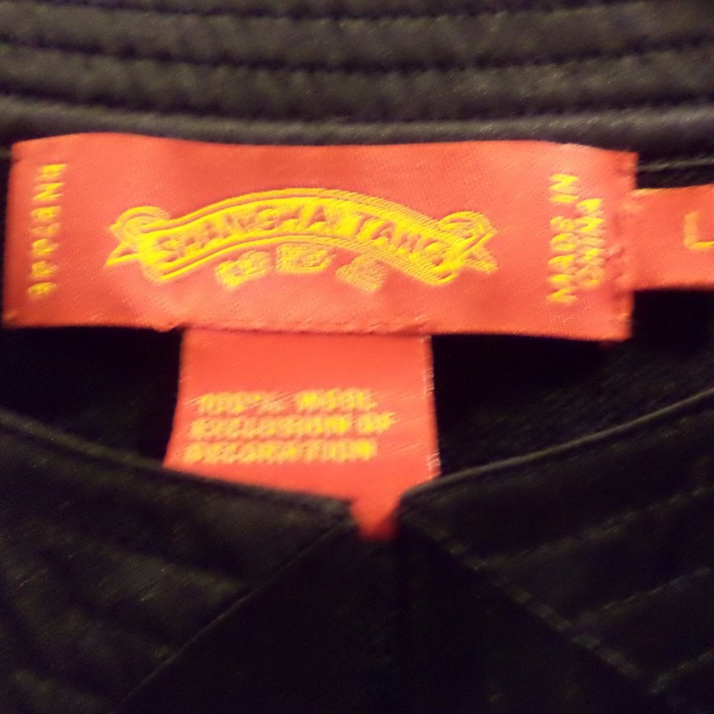 SHANGHAI TANG - Mandarin Neckline -Black ~100% Wool ~  Size: Large (Slim fit) - Picture 4 of 7